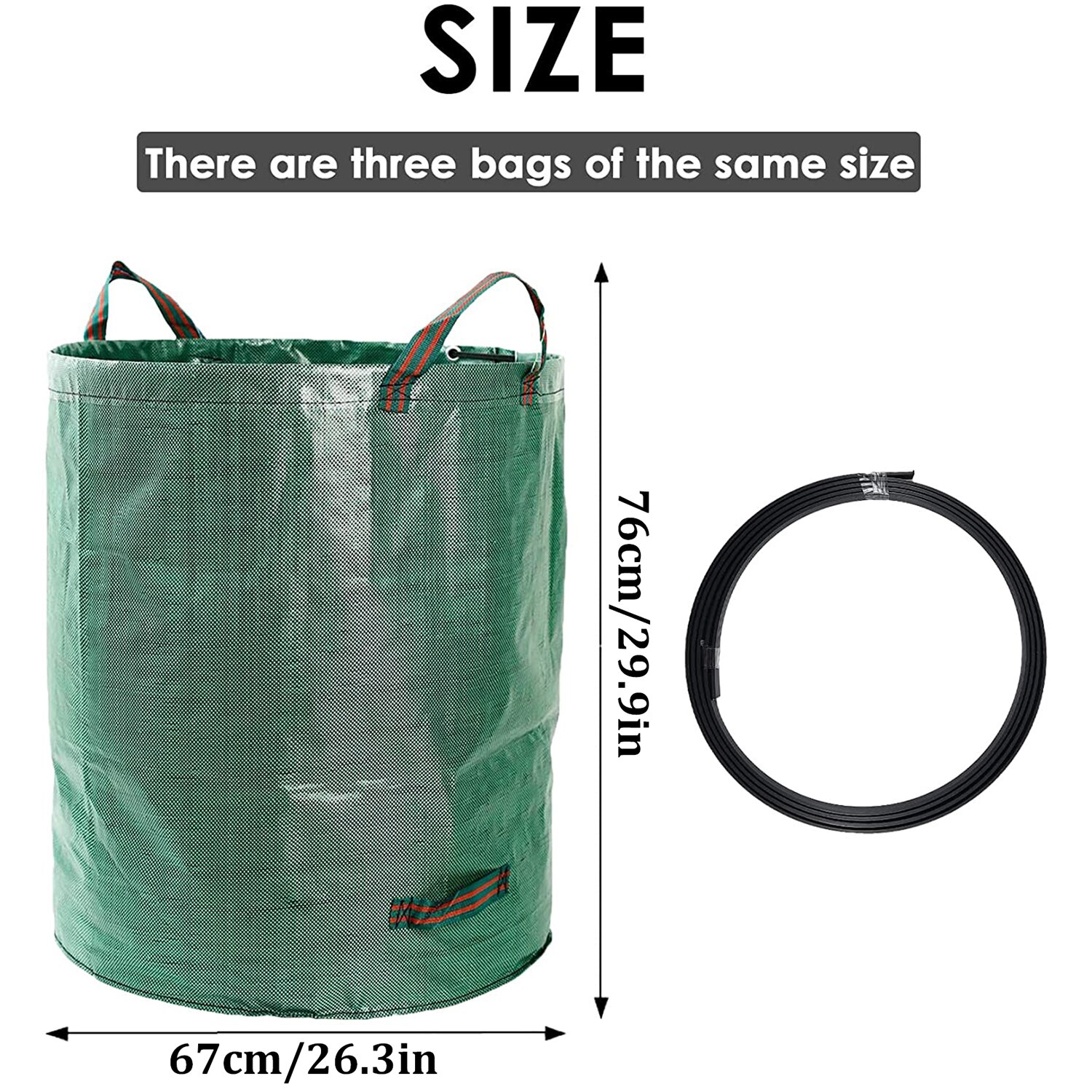 Garden Bags Yard Waste Bag Standable Reusable Leaf Grass Bag Garden Trash Containers Lawn Yard Waste Bags 272L