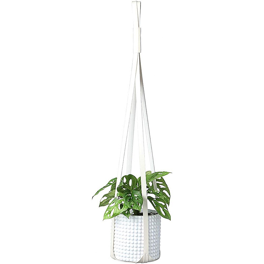 Lederen Plant Hanger Opknoping Planter Bloempot Houder Voor Indoor Planten Cactus Succulent: White