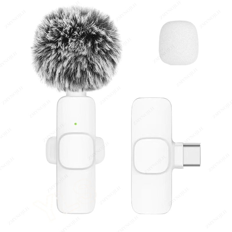 Nowy bezprzewodowy mikrofon krawatowy Przenośny mini mikrofon do nagrywania audio i wideo dla iPhone'a Android PC Camera Telefon do gier na żywo: green