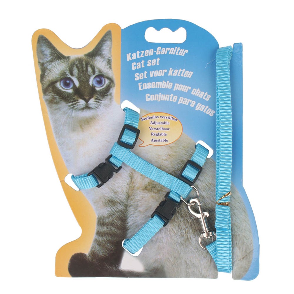 Kjæledyr katt krage sele og bånd justerbar nylon kjæledyr trekkraft kattunge halter krage katter produkter for katt kjæledyr sele belte