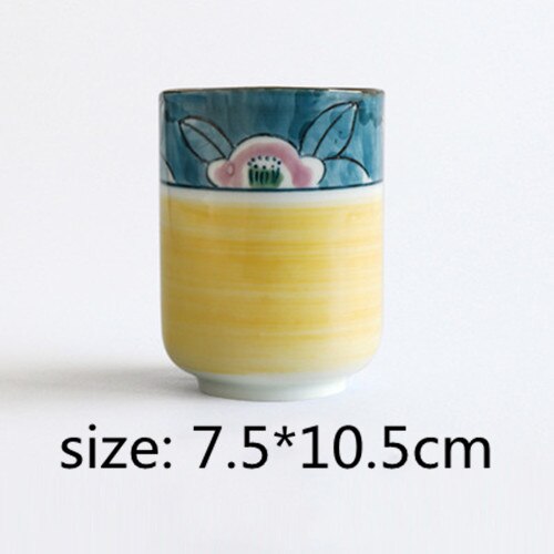 Grote waterbeker in japanse stijl, beschilderde watermok, theekop van steengoedkeramiek, handbeschilderd keukendrinkgerei, rechte theekom: K