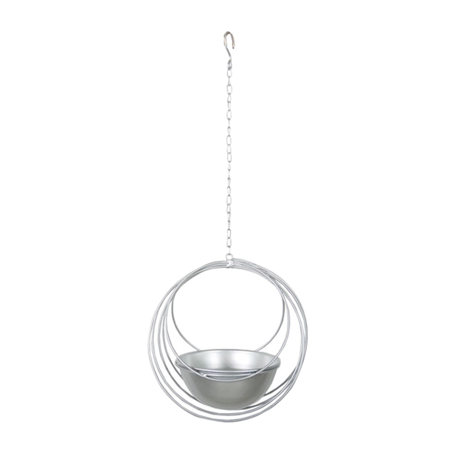 Nordic Style Ceiling Hanging Planter Modern Pot Holder Flowerpot: Multi-rings Silver
