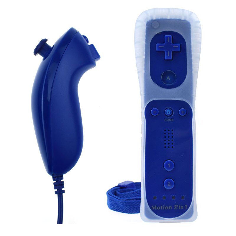 Nunchuk 2 en 1 con Motion Plus para Nintendo Wii, mando a distancia: dark blue 2in1