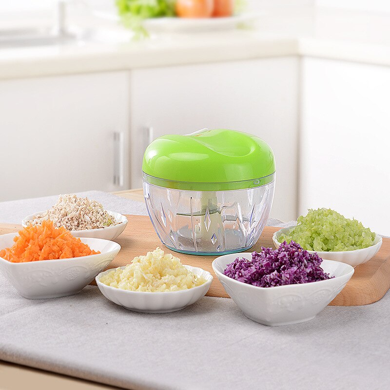 Powerful Manual Garlic Pulverizer Meat Grinder Hand-power Food Chopper Mincer Mixer Blender to Chop Fruit Vegetable Shredders