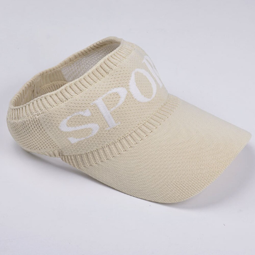 Womens Mens Empty top Hat Outdoor sports Sun Sunscreen Beach Hat MZ009: Beige