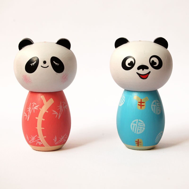 Leuke Panda Tandenstoker Houder Container Houten Art Ornamenten Handgemaakte Verf Tooth Pick Dispenser Thuis Restaurant Hotel Decoratie