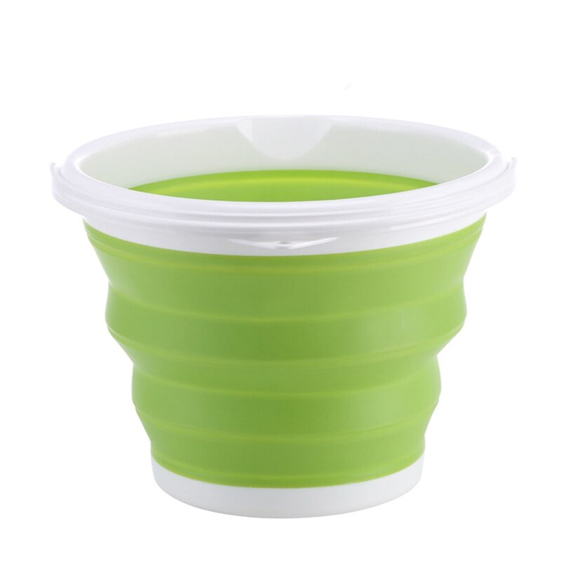 Portable Bucket Foldable Water Container Trash Can Car Wash Camping Water Tank Bucket for Outdoor Fishing: Green