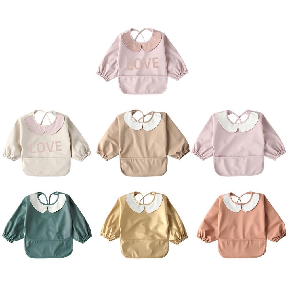 Bavoirs imperméables à manches longues pour bébés, vêtements d&#39;alimentation pour enfants, Smock, tablier d&#39;alimentation