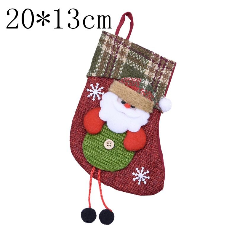Kerst Cadeau Zakken Kerst Kous Kerstboom Ornamenten Voor Thuis Nieuwjaar Sokken Noel Natal Navidad Decoratie Kids: 20x13cm B06