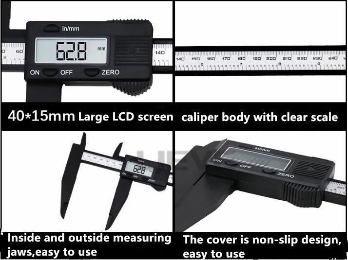 12Inch 300Mm Elektronische Digitale Schuifmaat Grote Lcd Plastic Digitale Schuifmaat Met Lange Kaak Micrometer