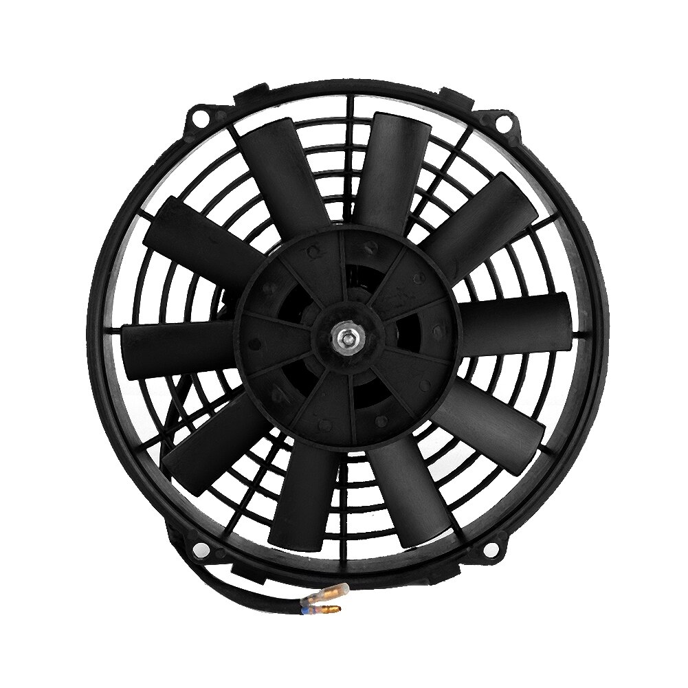 Universele koelventilator 12v 24v 80w 9 inch auto gebogen bladen airconditioner condensor elektrische koelventilator radiator koelventilator