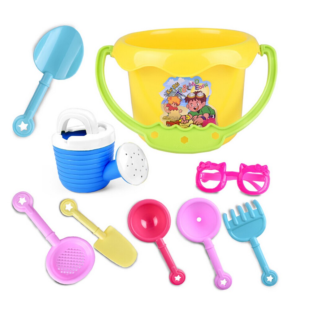 9 pièces enfant en bas âge enfants en plein air sable plage seau pelle râteau eau jouets ensemble