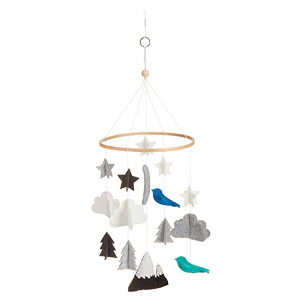 16 Patterns Shape Baby Crib Mobile Stars Clouds Birds Moon Snowy Mountain Baby Ceiling Hanging Nursery Decor