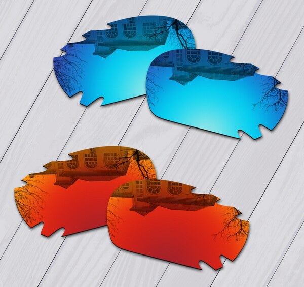EOS Polarisierte Verbesserte Ersatz Linsen für Oakley Kieferknochen entlüftet Sonnenbrille-Mehrere Wahl: Feuer rot-Eis Blau