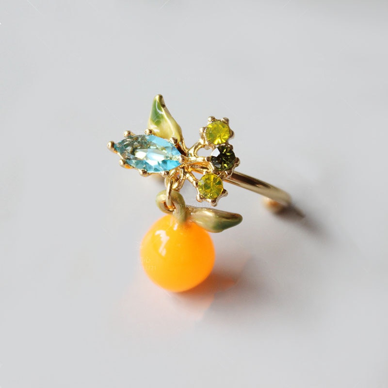 Romantisk søte oransje blomster perle ørering ring armbånd armbånd halskjede smykkesett for kvinner hvite blomster smykker