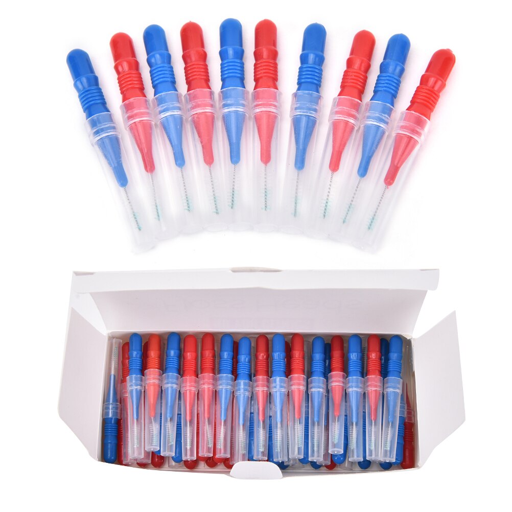 50pcs/lot Teeth Cleaning Hygiene Dental Soft Floss Sticks Tooth Flossing Head Plastic Interdental Brush Toothpick