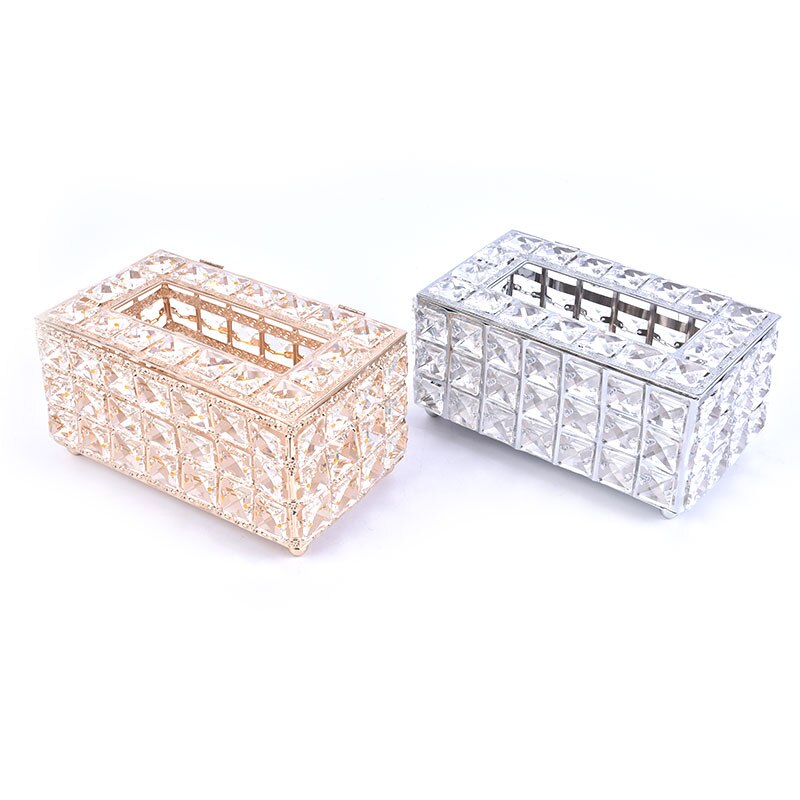 Strass Tissue Doos Papier Rack Kantoor Tafel Accessoires Facial Case Houder Servet Lade Voor Thuis Hotel Auto