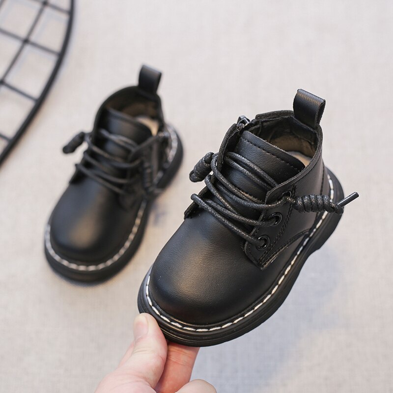 2021 jesienno-zimowa dziewczynek chłopców buty dziecięce buty dla małego dziecka dzieci jaskółka oknówka buty miękkie dno wiatroszczelne wodoodporne obuwie dziecięce: czarny / 23 -- Insole 15.0 cm