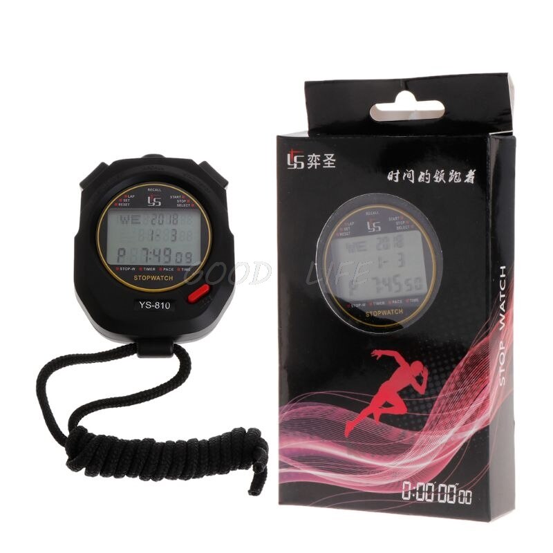 Cronómetro Digital portátil de mano multifunción, cronómetro para deportes, correr, entrenamiento, cronómetro, 10-100 pistas