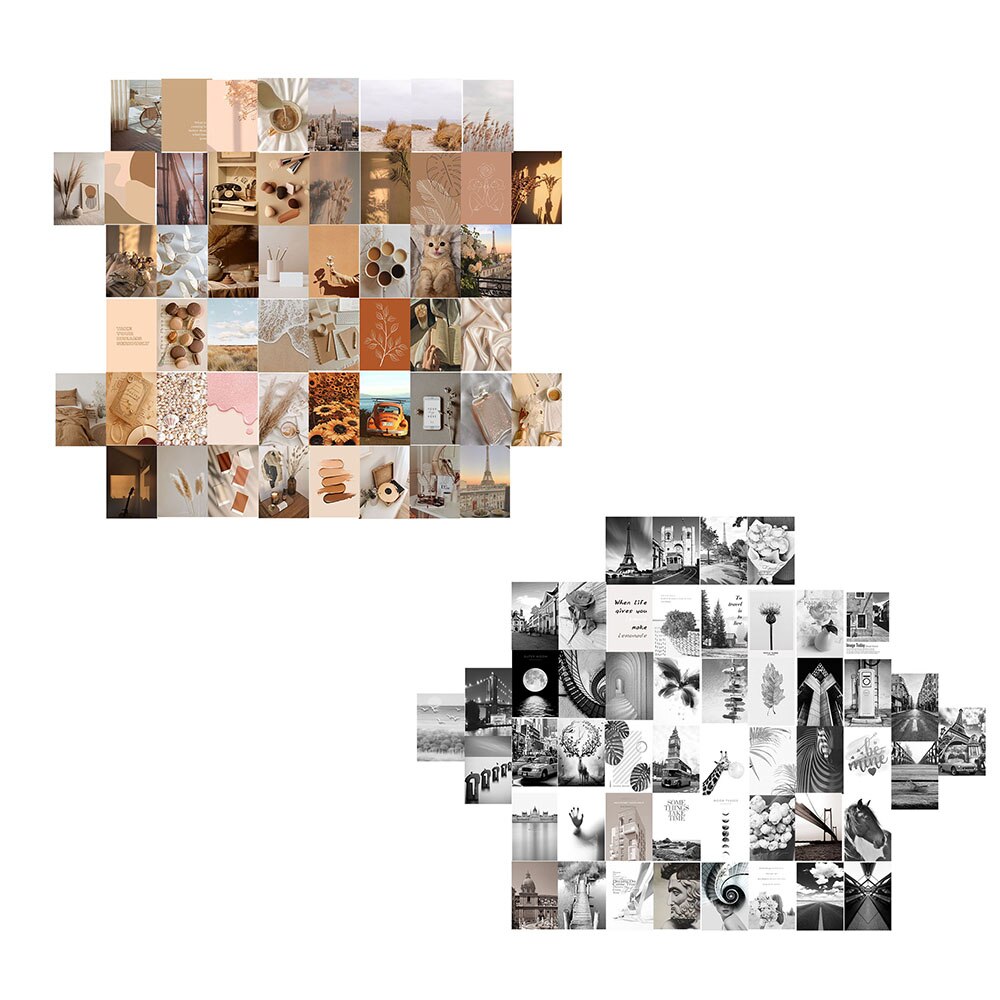 50pcs Wall Collage Kit Aesthetic Pictures Photo Art Collections Collage Rooms Bedroom Decor Door Wall Hanging Memorial Decor