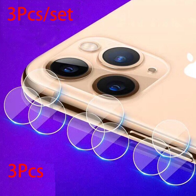 Lente de cámara trasera, película templada, juego de cristal protector para iPhone 7, 8, 7P, 8P, X, XR, XS, MAX, 11 Pro, lente de cámara trasera, cubierta completa perfecta