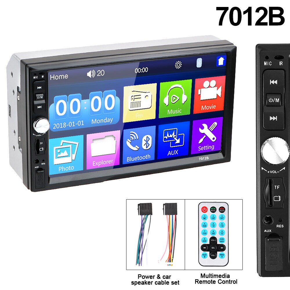 Bilradio 2 din  hd 7 " autoradio multimediaspelare 2 din pekskärm auto audio bilstereo  mp5 bluetooth usb tf fm kamera: 7012b