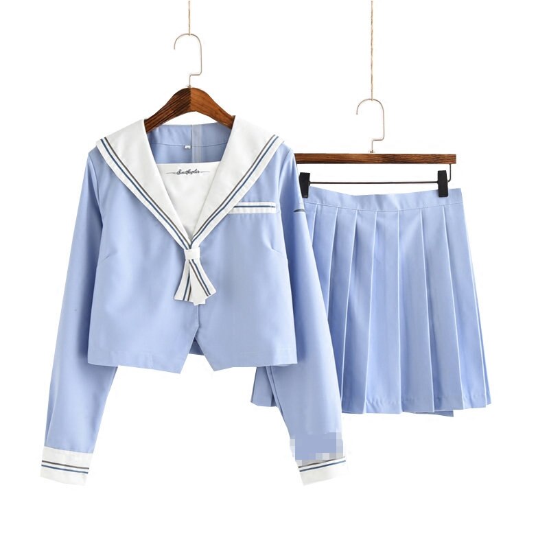Uniformes japonais d&#39;automne , Costume de marin de la marine pour femmes, uniforme scolaire Kansai à manches longues pour filles: Long sleeve suit / M
