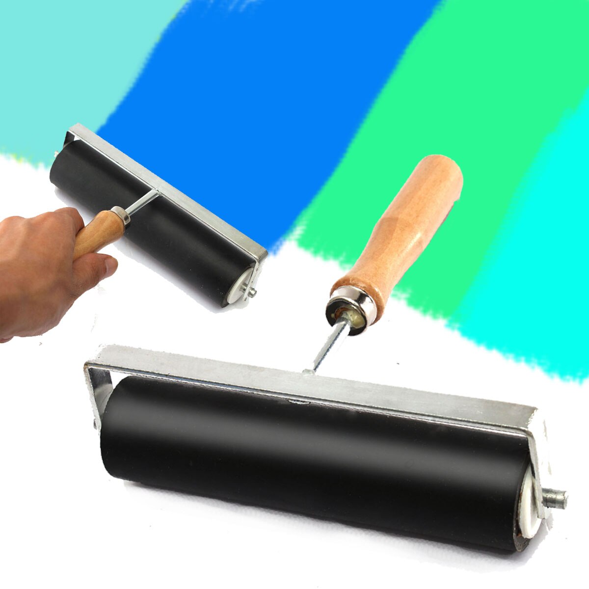 3 Sizes 1set 5/10/15cm Heavy Hard Rubber Roller Printing Ink Lino Artists Art Craft Tool