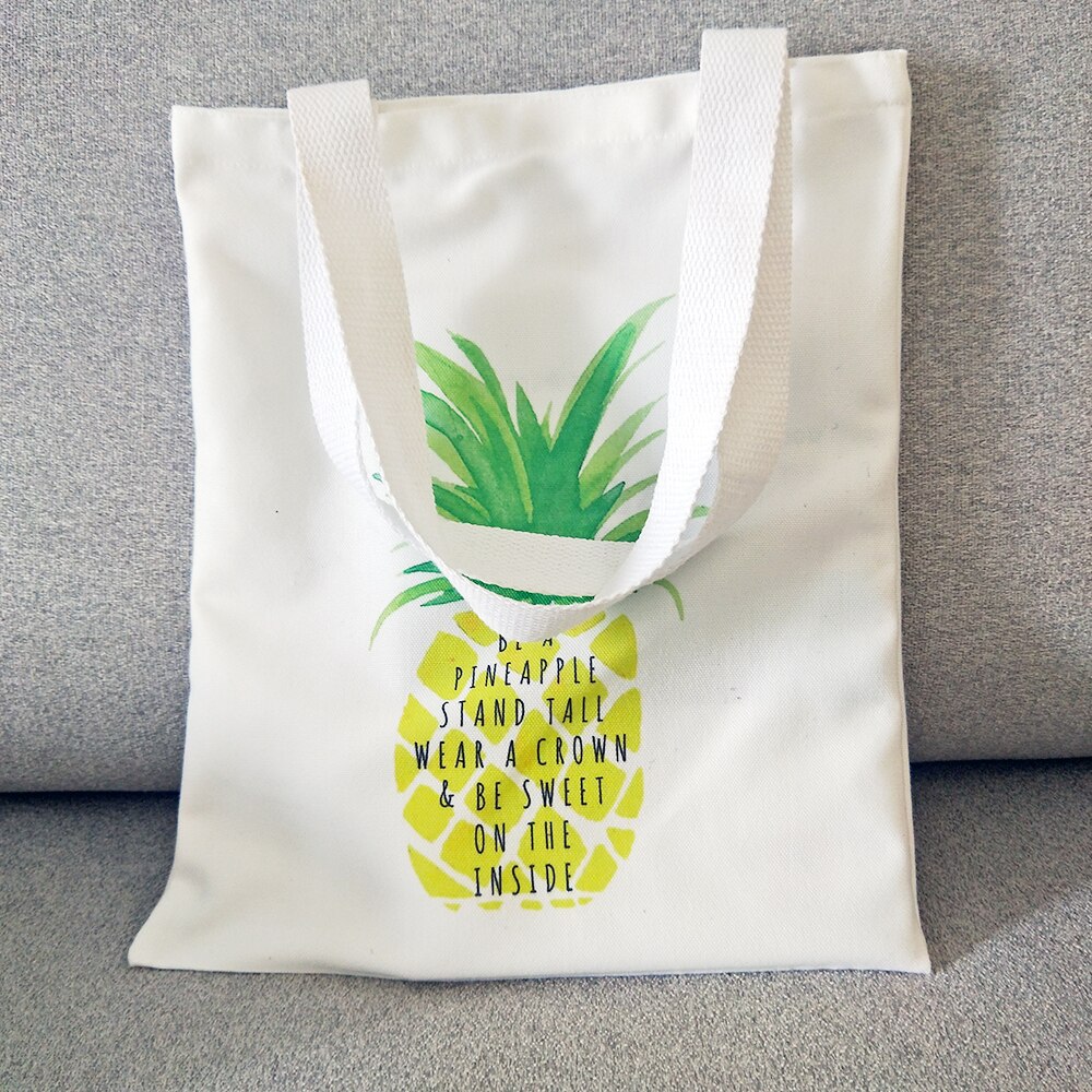 Canvas tas, eco-boodschappentas, dagelijks gebruik, opvouwbare canvas schoudertas, geruite canvas tas voor dames, banaan-avocadoprint: B