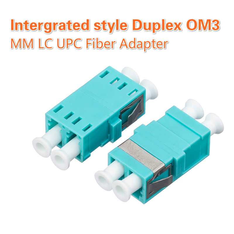 Intergrated style Duplex OM3 LC UPC Fiber Adapter MM SC Type Duplex Flange Coupling Carrier Class Fiber Optic Coupler