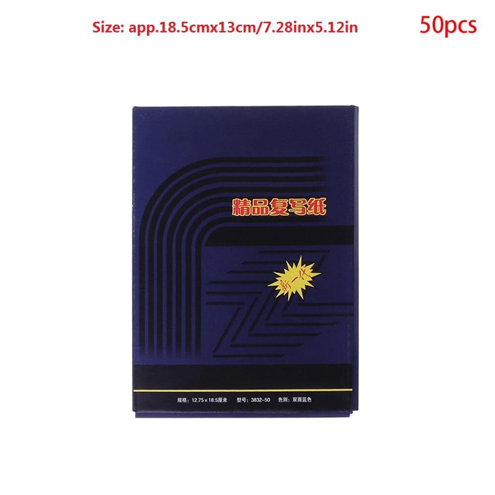 50 hojas de doble cara de carbono Plantilla de copiadora papel de transferencia suministros de papelería: 32K