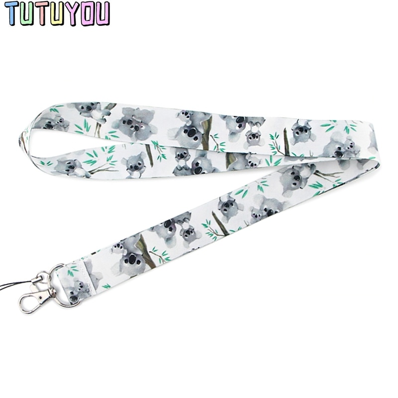 PC1649 Koala Lanyards For Keychain ID Card Pass Gym Mobile Phone USB Badge Key Ring Holder Neck Straps Accessories