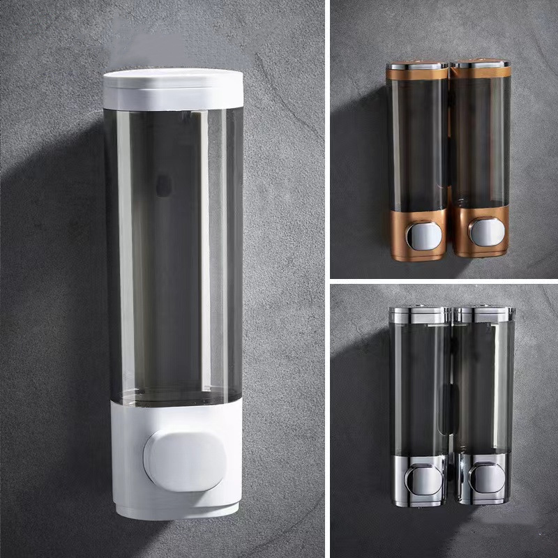 Shampoo Soap Dispenser Liquid Soap Box Wall-Mounted Chamber Bathroom Lotion Shampoo Box Shower Container for Bathroom