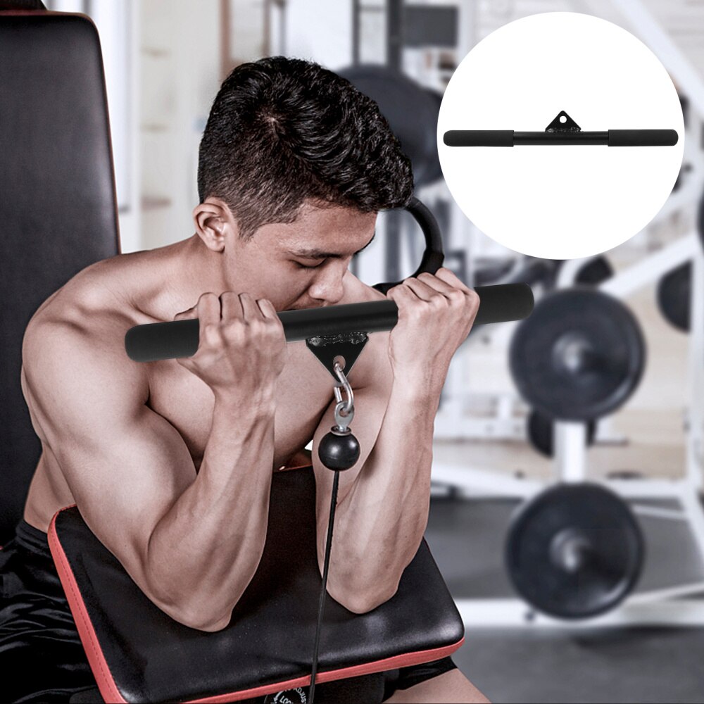 Fitness Rod Bicep Bar Home Gym Exercise DIY Rotating Straight Bar: Default Title