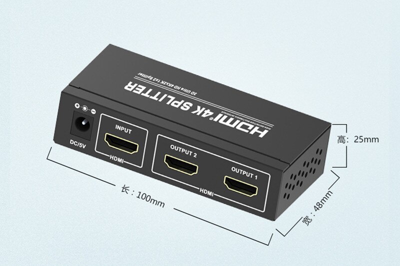 4K 1x2 HDMI Splitter Full HD 1080p HDMI Video Converter 1X2 Screen Split 1 In 2 Out Dual Display HDCP 3D for PS4 DVD PC To TV