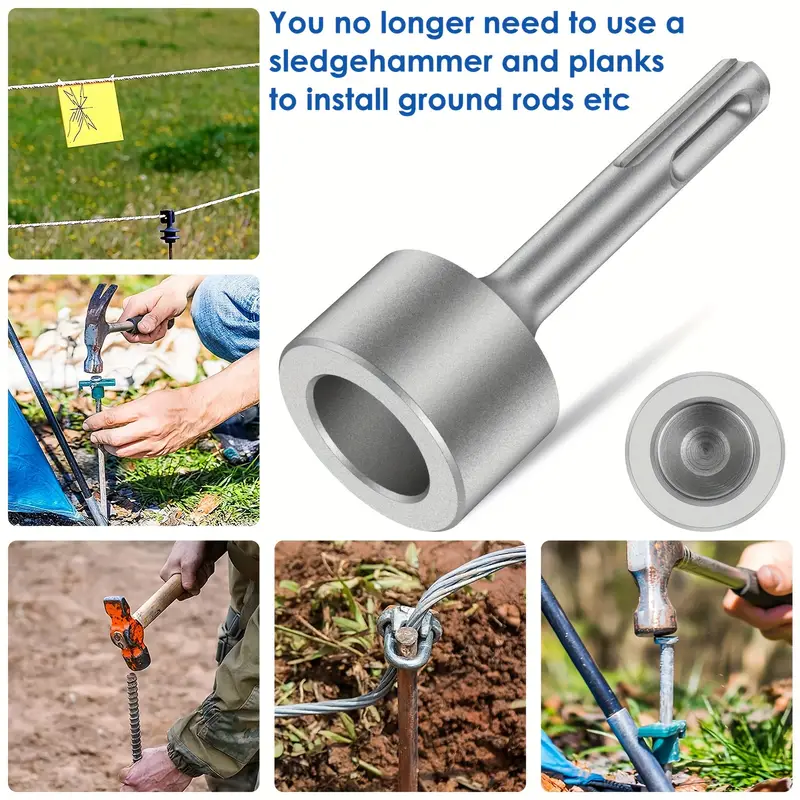 SDS Plus Erdungsstab-Treiber, 85 mm, robuster Stahlbohrer-Treiber, verschleißfest, breite Kompatibilität, Erdungsstab-Bits, Sockel für R