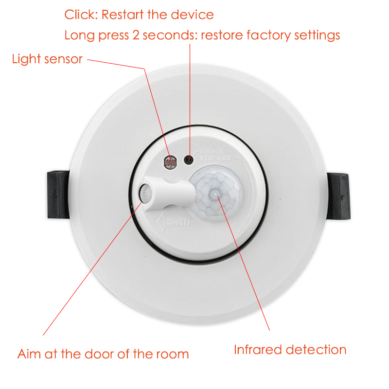 Tuya Zigbee Motion Sensor, Smart Ceiling-Mounted Human Detection Sensor, Brightness Sensors Zigbee Gateway Required Smart Life