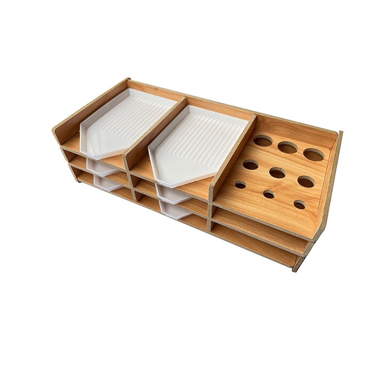 DIY Wooden Drawer Organizer Box Diamond Painting Tray DIY Craft Storage Accessoires Tools Kit Bead Container Organizer Racks: 9 Grids 6 tray