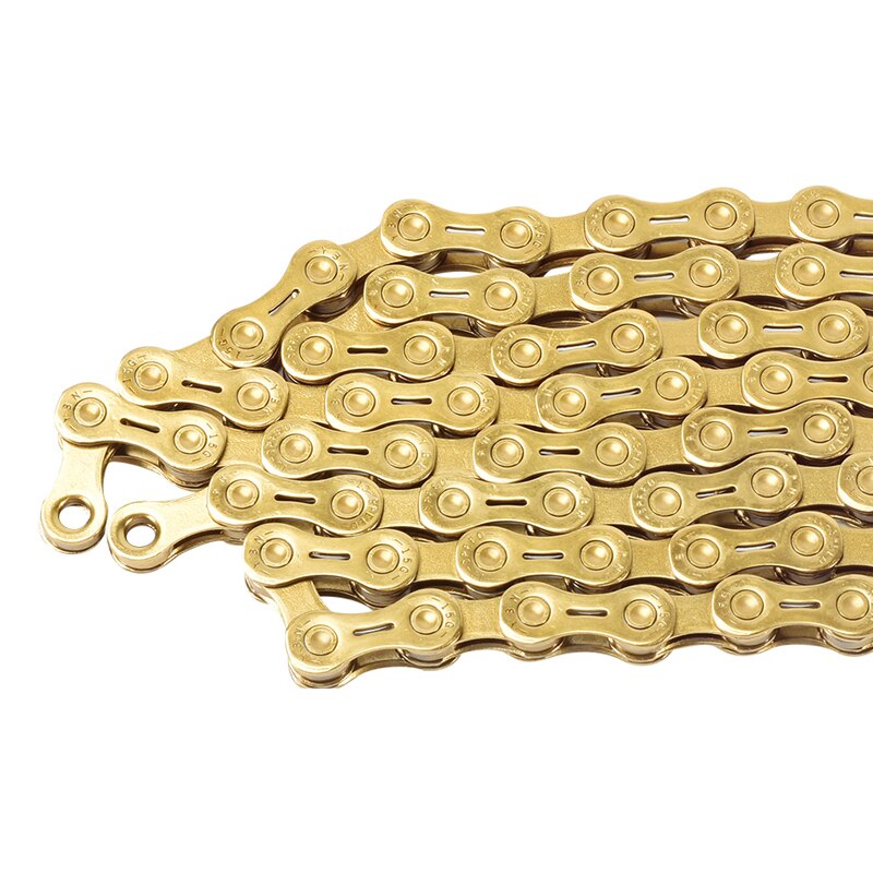 YBN-Cadena de 10/11 velocidades para bicicleta, cadena de oro ultraligera semihueca para bicicleta de montaña y carretera, cadena XC con hebilla mágica