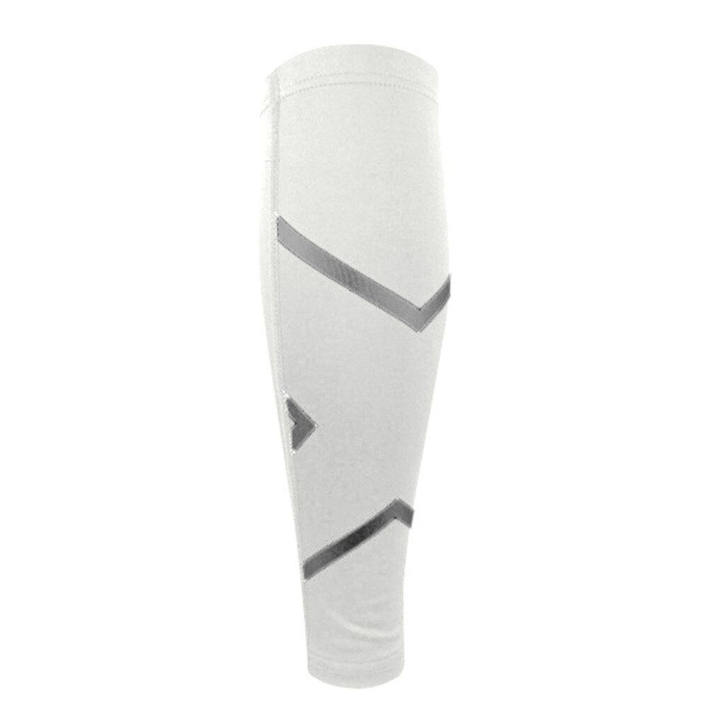 SAGACE veau protéger respirant pression jambe manches jambières mollet jambières unisexe sport basket-ball genouillère: WHITE / XL