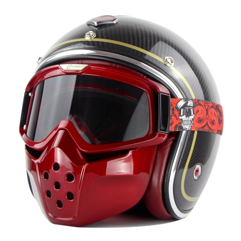 Metalen Masker Goggles Voor Open Helm CS Sport Bril Retro Bril Motorfiets 3/4 Helm Schild Gafas Cyclegear CG04