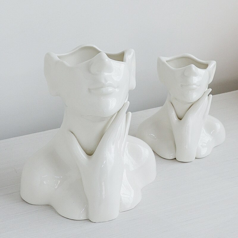 Vase en céramique de Style nordique, Sculpture de corps humain, femme nue, décoration de maison, artisanat, ornements, , accessoires de rangement