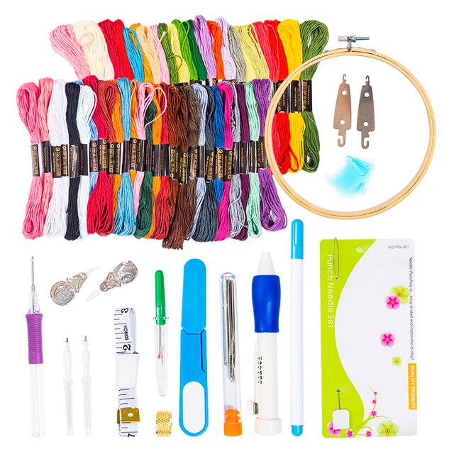 Magic Embroidery Pen Punch Needle Kit Craft Embroidery Threads Cross Stitch DIY Knitting Sewing Accessory Tools Hoop Handmade: CXTZ-AC171