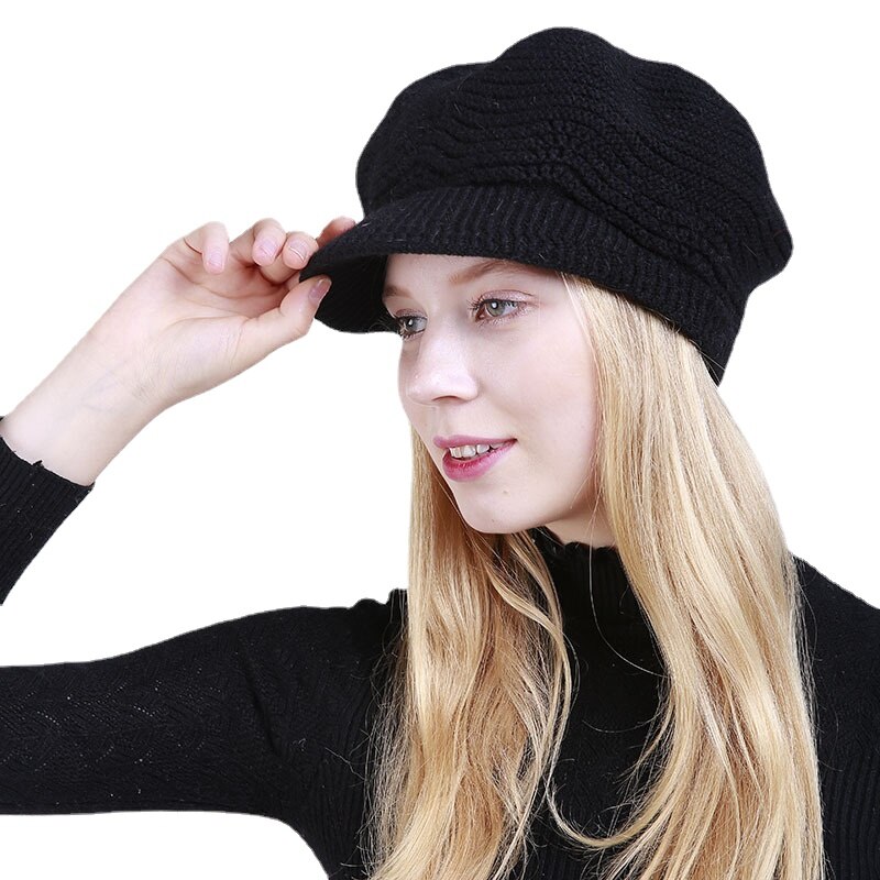 beret kobiety czapki moda koreańnarty stałe słońce daszki ochronne damskie zimowe ciepłe aksamitne dzianiny kapelusz kobiet Gorros kobiety czapka zimowa