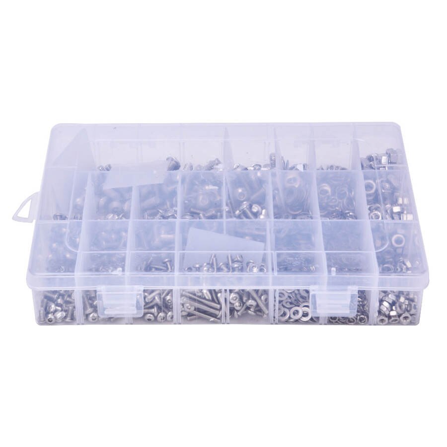 Sujetadores para carpintería ferreteria 1105 Uds Kit de tornillos tornillo con cabeza hexagonal tuerca surtido para lavador Kit M3 inoxidable