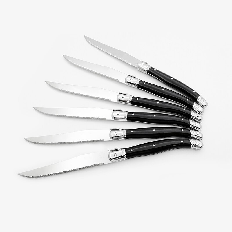 9'' Laguiole Steak Knifes Black Cutlery Dinner Knives Stainless Steel Dinnerware Restaurant Bar Kitchen Tableware set 4/6/10pcs