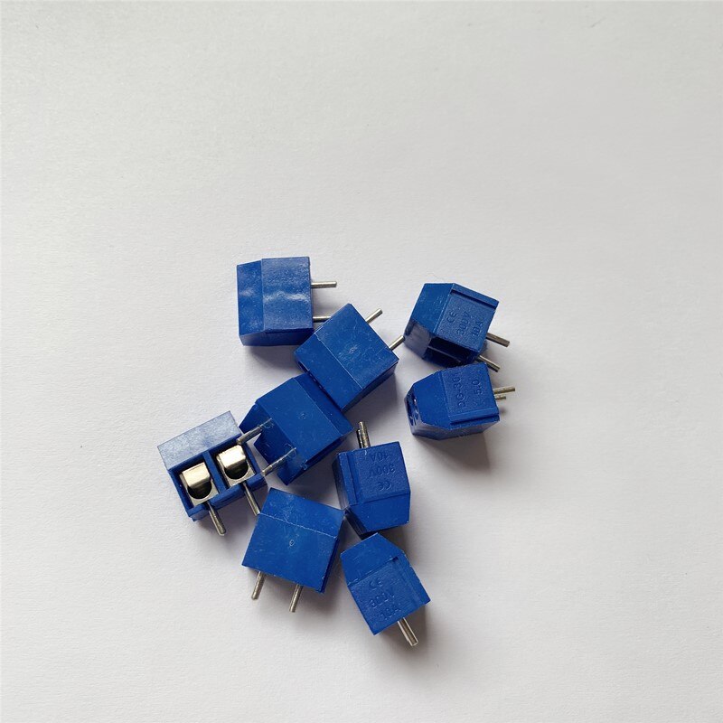 100 Stks/partij Kf301-2p KF-301 Splice, Schroef Type Pcb Afstand 5.0 Terminal, koperen Voet/Ijzeren Pin KF301 Rood, Zwart, Blauw, Groen,