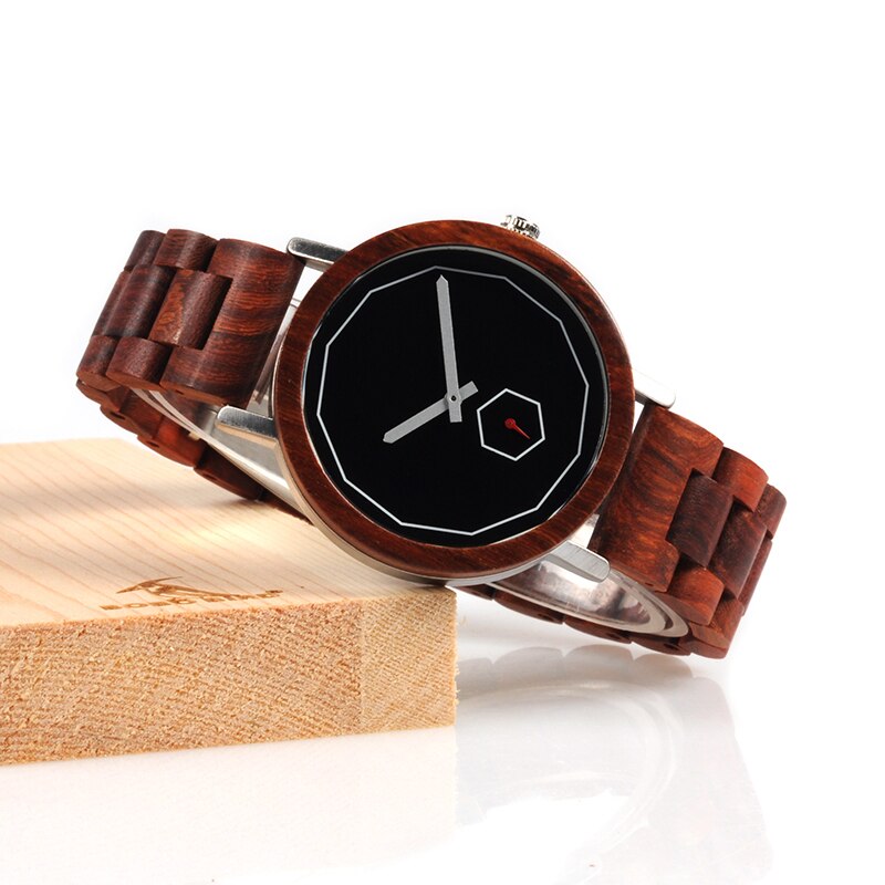 BOBO BIRD Timepiece Men Wooden Watches with Independent Second Hand Quartz Movement Wristwatch relogio masculino B-M29