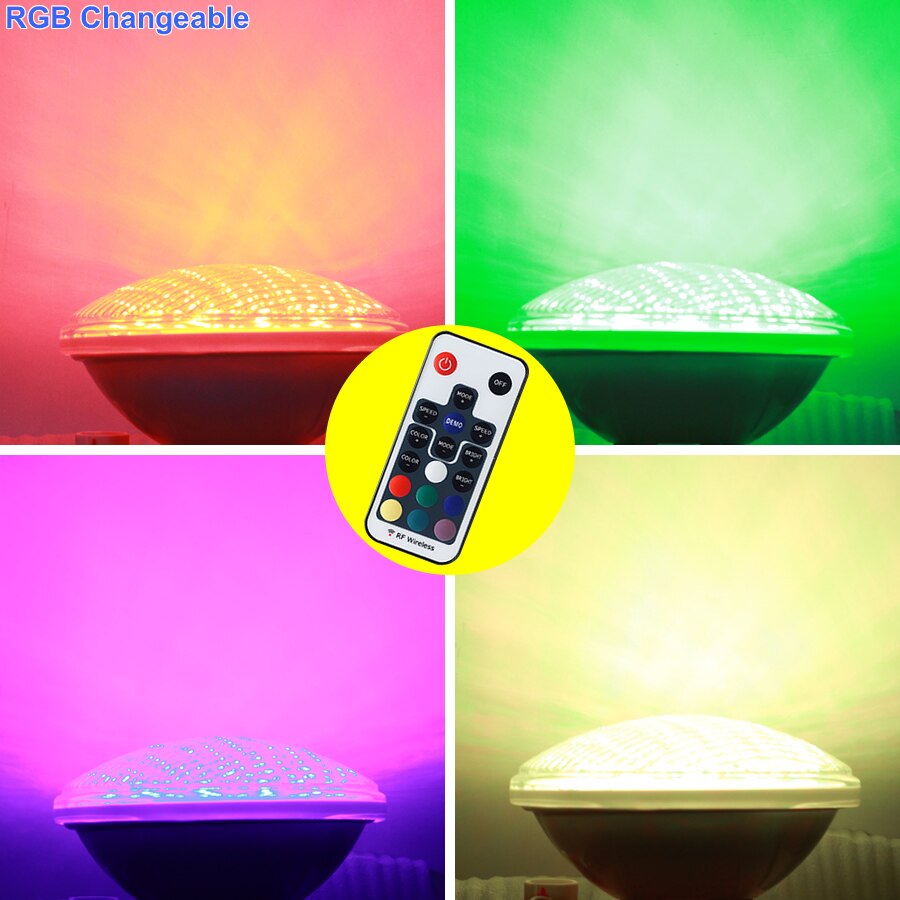 Lâmpada led subaquática par56, rgb, 12v, 24w, 36w, à prova d&#39;água, ip68, iluminação para lago, substituição de lâmpadas de halogênio: RGB / 36W