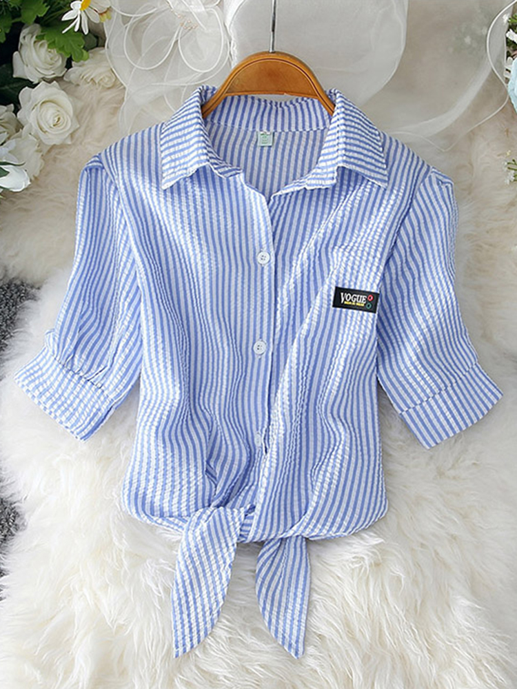 2025 Dames Tops Mode Vrouwen Zomer Chiffon Blouse Korte Mouw Casual Shirt Wit Ropa Mujer Blusas Feminino: XL / Blauw